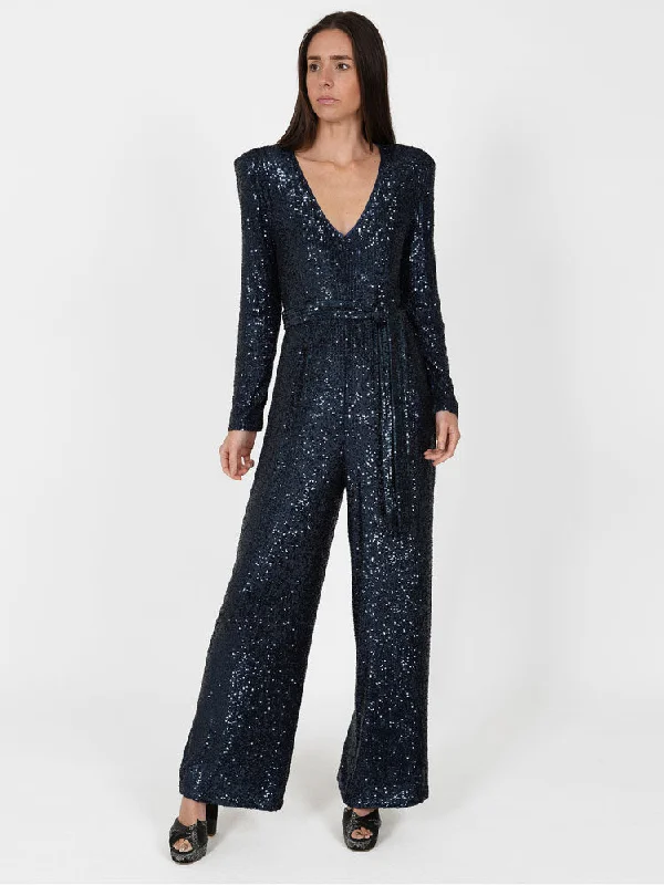 Women's Fashion Essentials Sirens New York Jumpsuit Navy Sequin