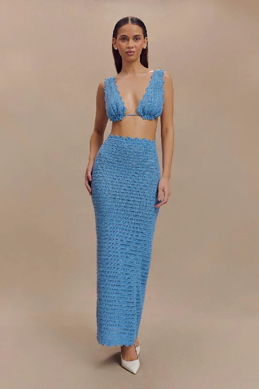 Clothes For Women Jadia Crochet Fishtail Maxi Skirt - Cornflower Blue