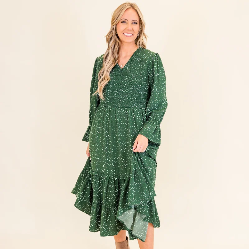 Chic Styles Montana Mornings Dress, Hunter Green