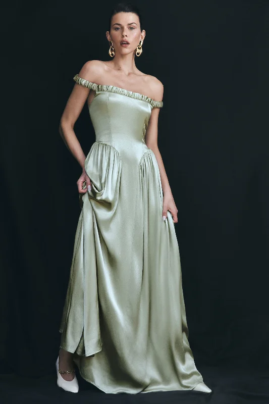 Discount Price Coco Dropped Waist Maxi Dress - Sage