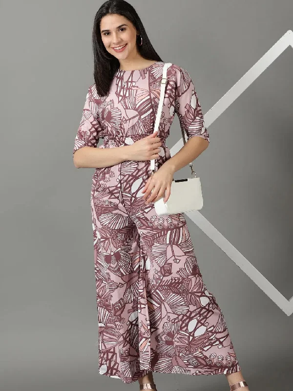 Fashion Forward Femme Women's Pink Printed Jumpsuit-AE-15835-Pink