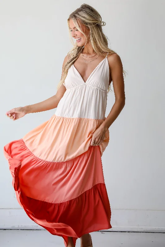 Versatile Wardrobe Essentials FINAL SALE - Oasis Seeker Color Block Maxi Dress