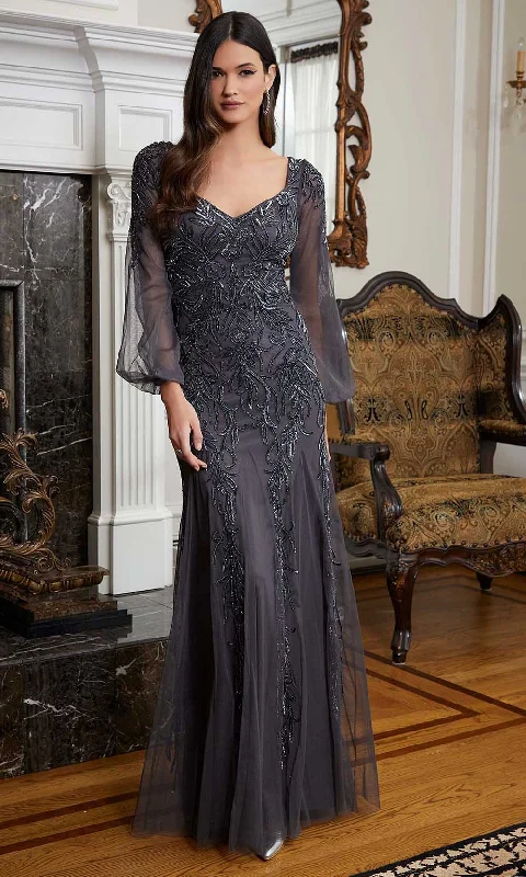 Casual Chic Clothing MGNY By Mori Lee 72820 - Bishop Sleeve Beaded Evening Gown