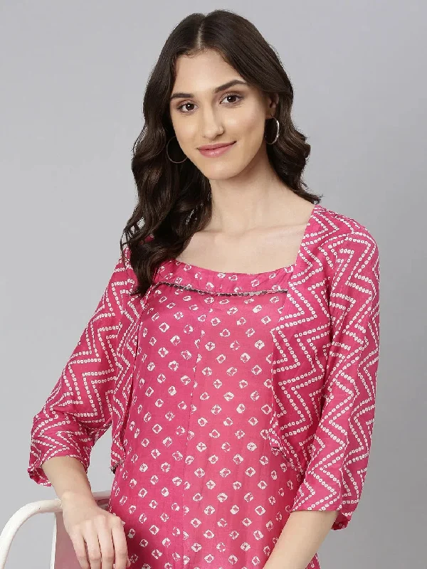 Unbeatable Prices Women Pink Printed Jumpsuit-ON-485-Pink