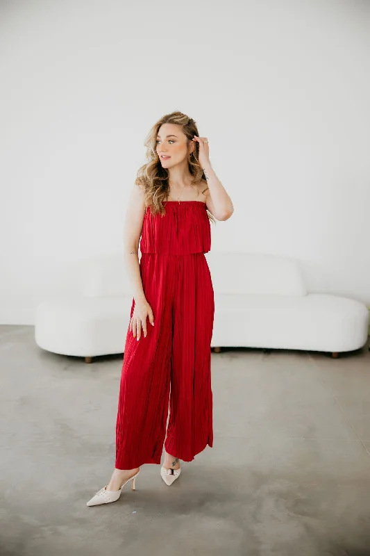 Browse Our Top Products Venezia Pleated Strapless Jumpsuit