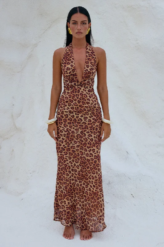 Workwear Fashion for Women TENAYA MAXI DRESS - LEOPARD PRINT