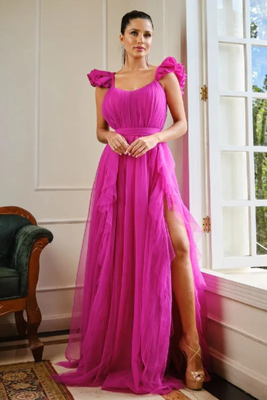 Vibrant Femme Fashion Elisabelle Runway Tulle Maxi Dress