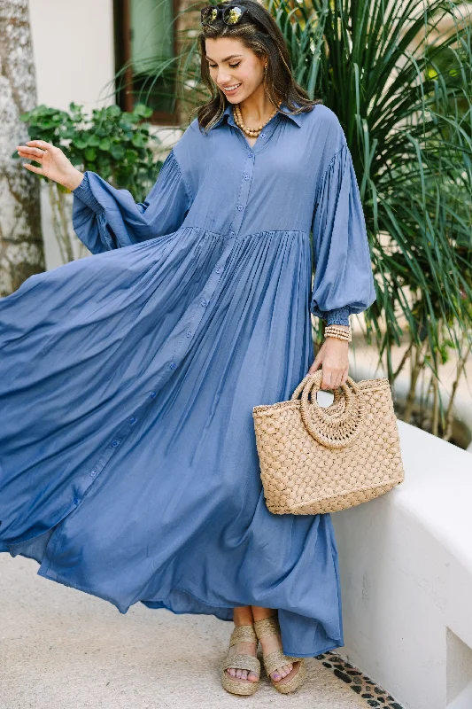 Timeless Classics Nothing But The Best Blue Maxi Dress