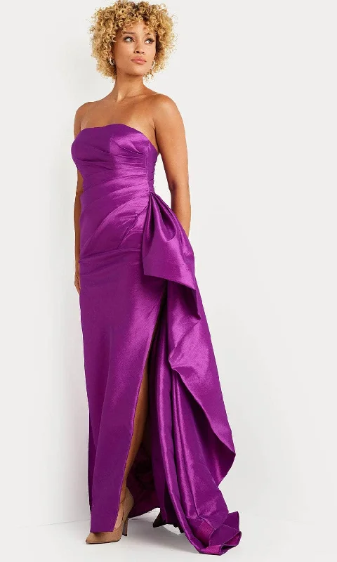 Discount Price Jovani 36854 - Pleat Bodice Prom Dress with Slit