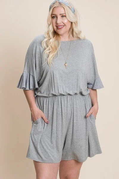 Effortless Style, Endless Impact Plus Size Solid Rayon Modal Mini Romper