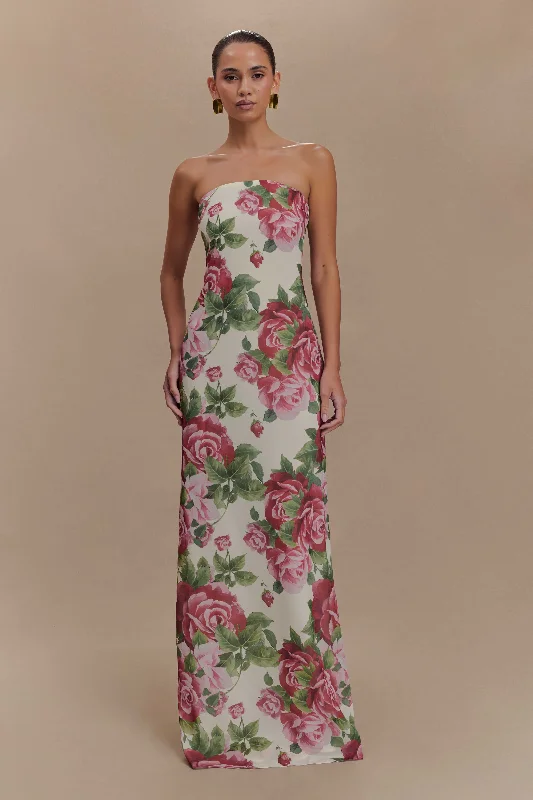 Big Sale Event Ella Strapless Chiffon Maxi Dress - Sonia Rose Print