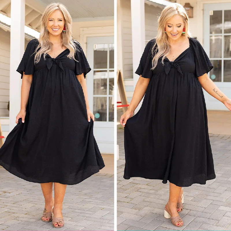 Limited Stock, Big Sale Sweet Lady Maxi Dress, Black