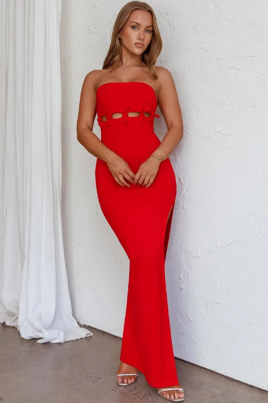 Holiday Gift Guide Sale Mykonos Nights Strapless Maxi Dress Red