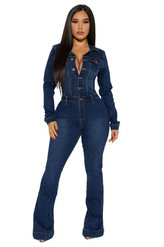 Urban Femme Streetwear WOMEN DENIM SEXY JUMPSUIT