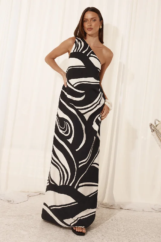 Chic And Edgy KATIKA MAXI DRESS - PANTINA BLACK