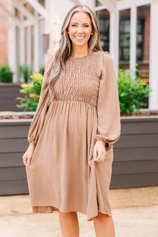 All Season Basics Discount Polished Pearl Dress, Taupe