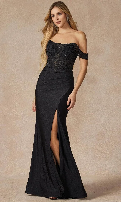 Women Wear Online Juliet Dresses 2407 - Off-Shoulder Embroidered Evening Dress