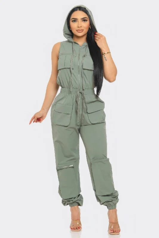 Stay Ahead In Style Cargo Jumpsuit