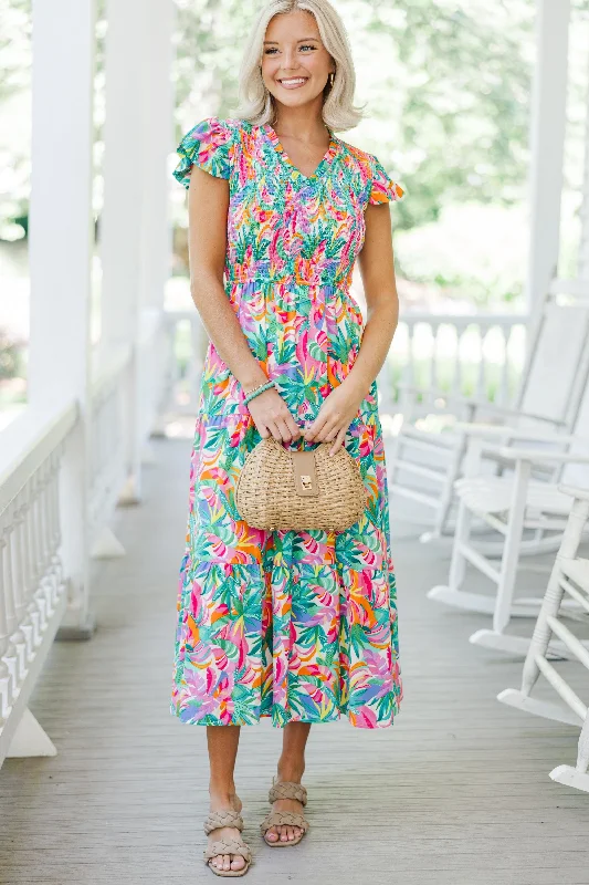 Online Shopping Boutiques Feels Like Paradise Green Tropical Maxi Dress