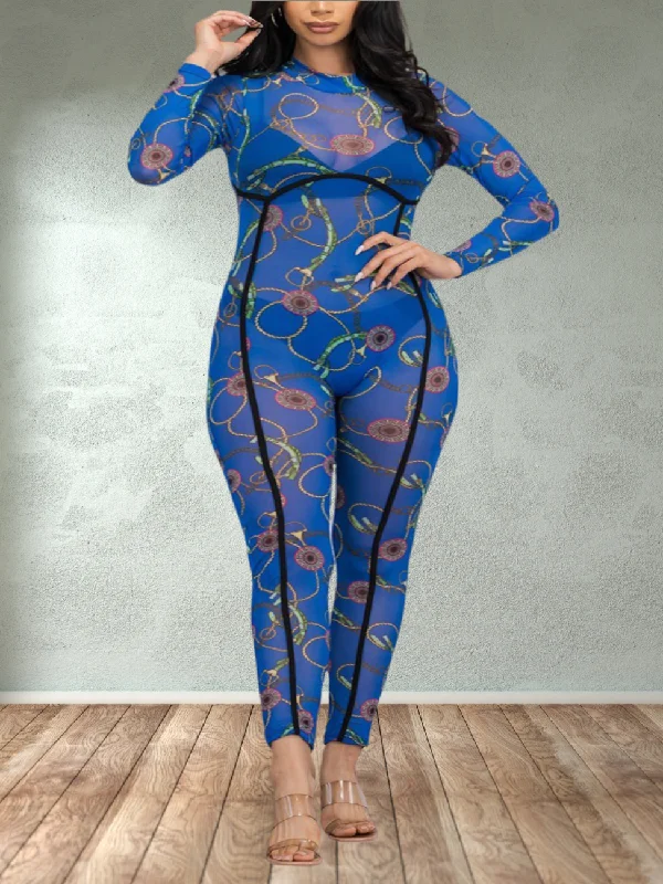 Exclusive Sale Kadejah Plus Size Catsuit in Chain Print