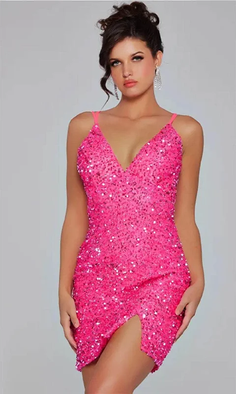 Sales For Clothes Jovani 39630 - Sequin V-Neck Cocktail Dress