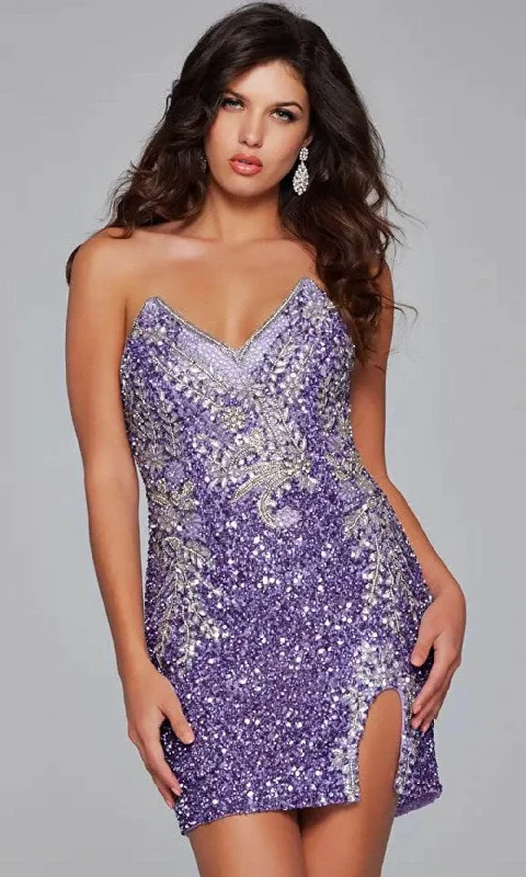 Premium Fashion Jovani 36852 - Strapless Sequin Embellished Cocktail Dress