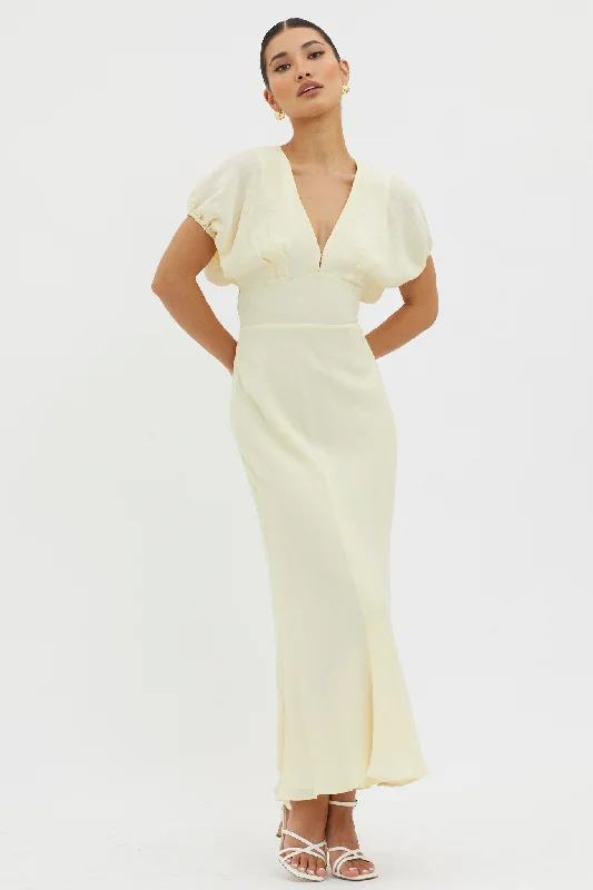 Plus Size Women Wear Dare To Live V-Neck Maxi Dress Butter