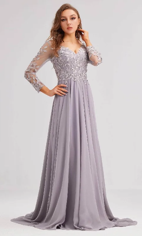 Premium Quality Garments J'Adore Dresses J23037 - Long Sleeve Embroidered Evening Dress