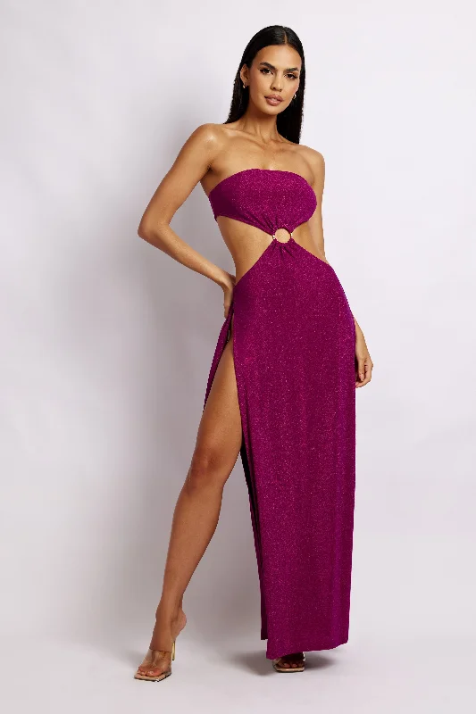 Clothes For Sale Sierra Strapless Shimmer Dress - Violet Shimmer