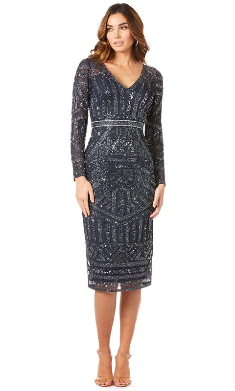 Crazy Discounts, Hurry Up Lara Dresses 29348 - Lace Ornate Knee Length Dress