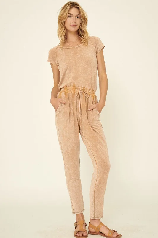 Everyday Women's Fashion Trends Mineral Washed Finish Knit Jumpsuit