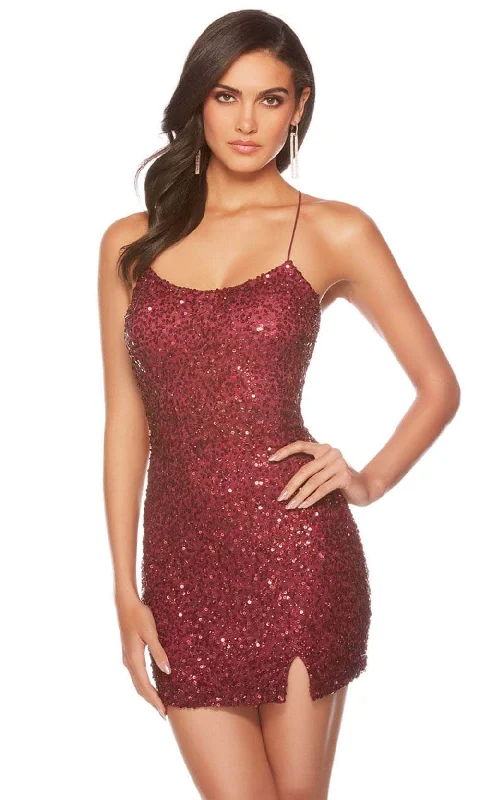 Trendy Casual Outfits Alyce Paris 84002 - Sequin Cocktail Dress with Slit