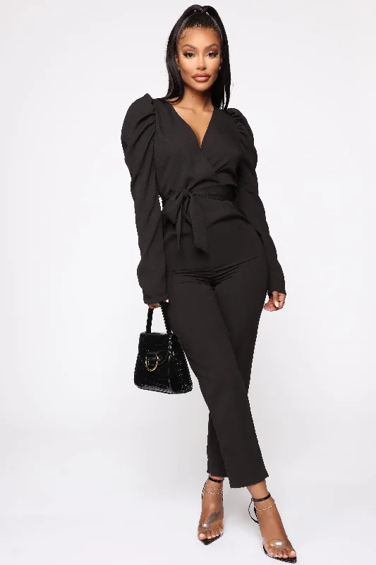 Sale For Women Mila Puff Sleeve Jumpsuit - Black