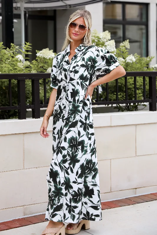 Imeless Style FINAL SALE - Darling Attraction Ivory Floral Maxi Dress