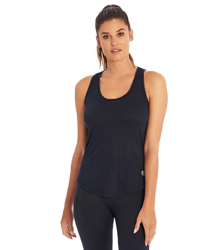 Style Revolution Balance Collection Criss Cross Racerback Yoga Tank Black