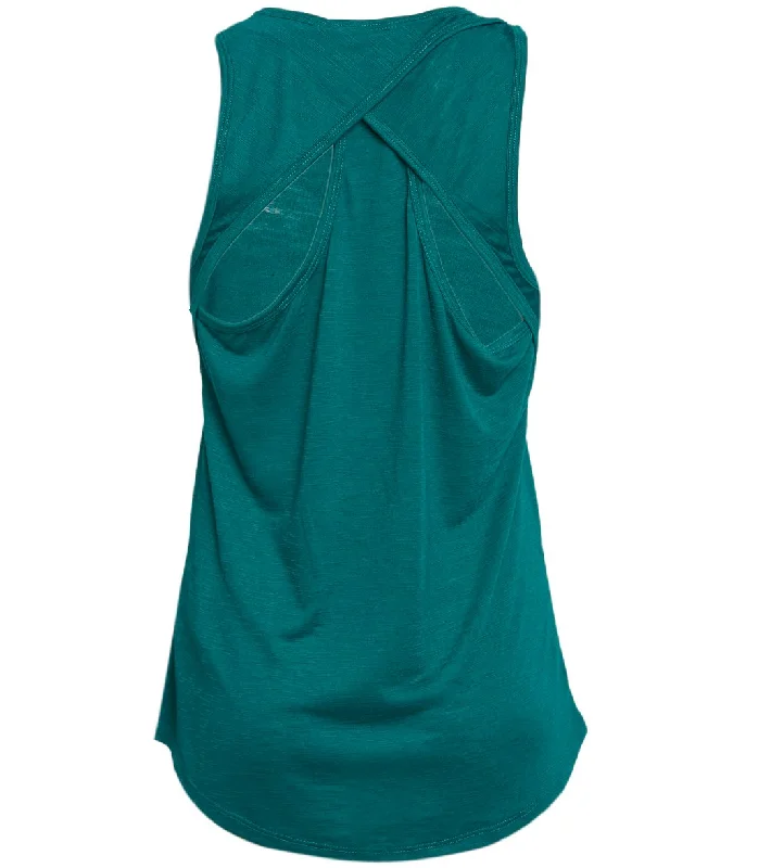 Timeless Elegance Balance Collection Criss Cross Racerback Yoga Tank Storm Teal