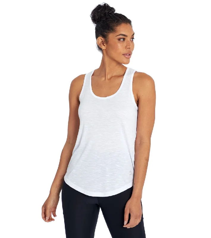 Casual Wear Balance Collection Criss Cross Racerback Yoga Tank White