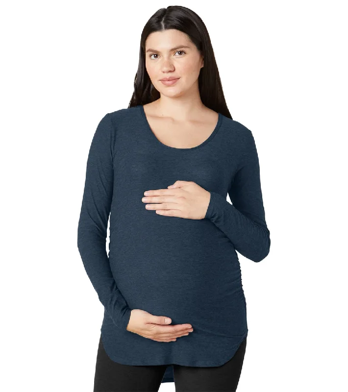 Elegant Women's Clothing Beyond Yoga Featherweight Count On Me Maternity Crew Pullover Nocturnal Navy