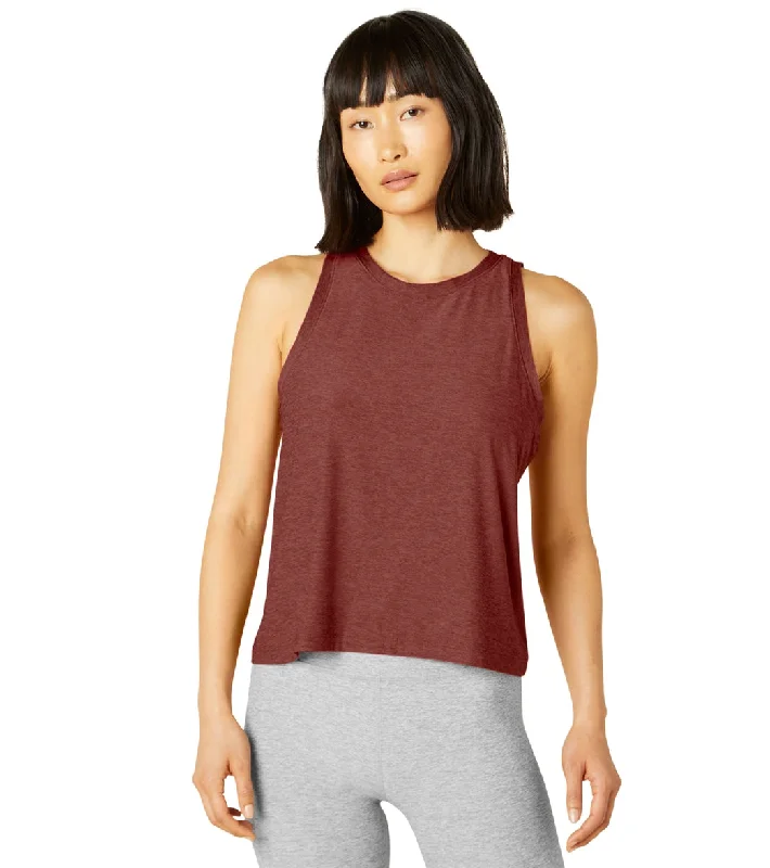 End Of Season Sale Clothing Beyond Yoga Featherweight Spacedye Rebalance Tank Grape Rose Heather