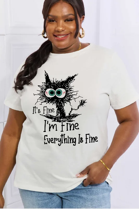 Hot Deals Simply Love Full Size IT‘S FINE IT‘S FINE EVERYTHING IS FINE Graphic Cotton Tee