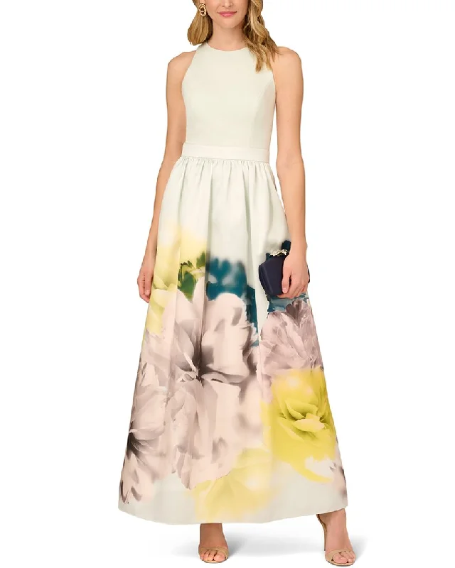 Best Deals Of The Season Aidan Mattox Printed Twill Ballgown