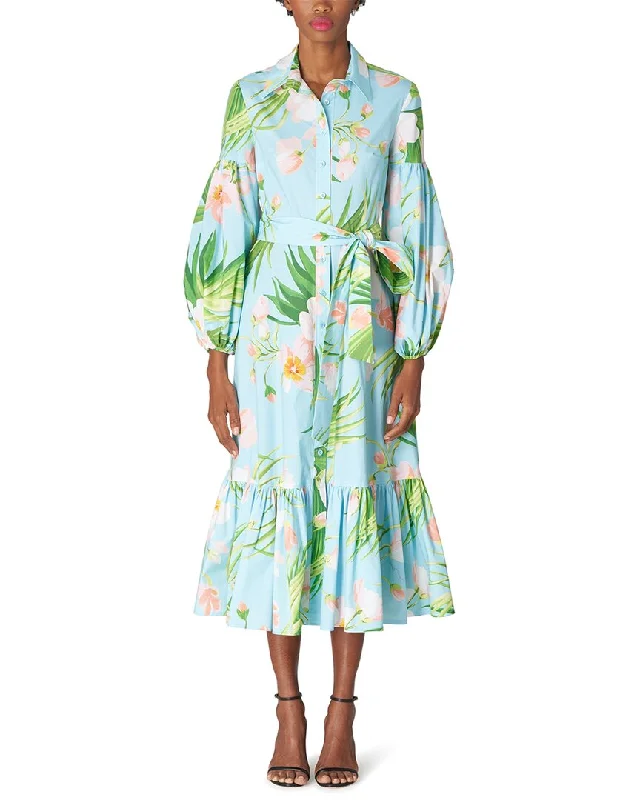 Unique Women's Fashion Pieces Carolina Herrera Puff Midi Shirtdress