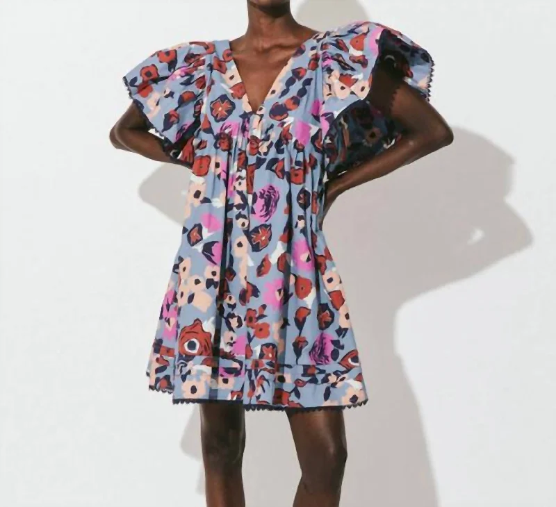 End Of Season Clearance Georgianna Mini Dress In Waterlily