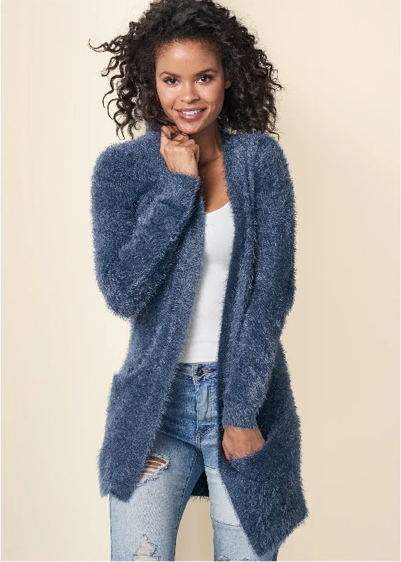 Everyday Fashion Cozy Cardigan - Dark Blue