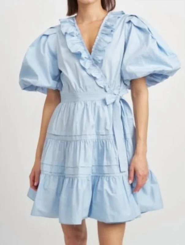 Trend Alert Lorena Mini Dress In Sky Blue