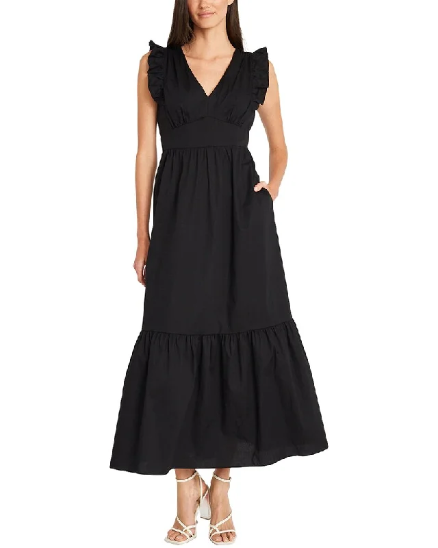 Minimalist Women's Fashion Clothing Maggy London Poplin Maxi Dress