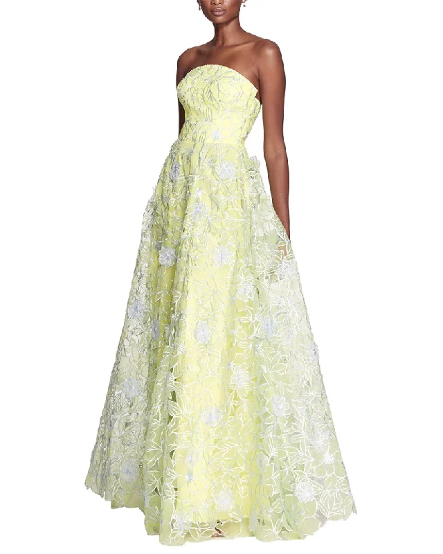 Best Online Boutiques Marchesa Notte Cutwork 3D Gown