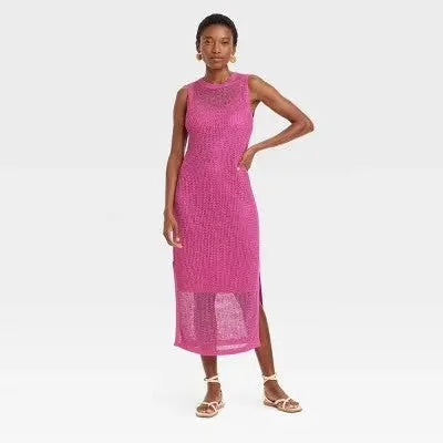 Day To Night Styles New - Women's Openwork Midi Tank Dress - A New Day