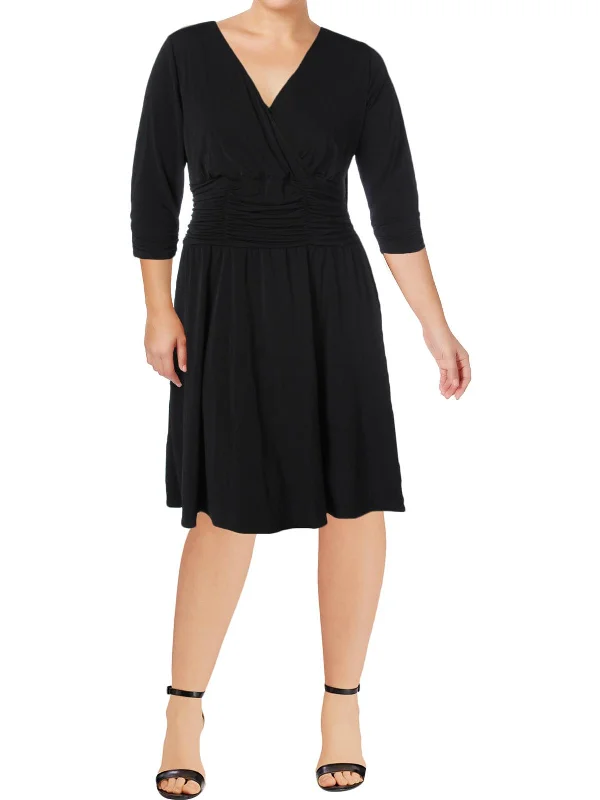 Stylish Savings Plus Womens Ruched A-Line Cocktail And Party Dress