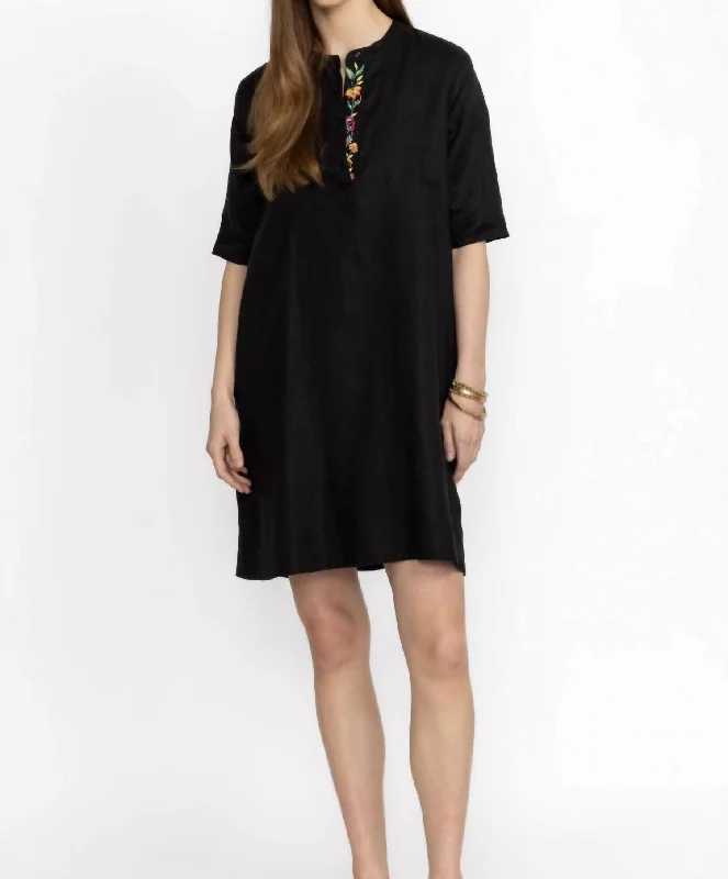 Stylish Looks Polo Dress In Black